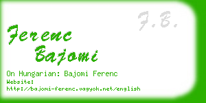 ferenc bajomi business card